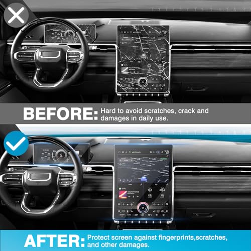 Karltys 2 Pack Screen Protector for 2024 2025 2026 Sierra EV Denali Edition Dashboard Screen Accessories Screen Cover Anti Glare - size: 2024 2025+ GMC Sierra