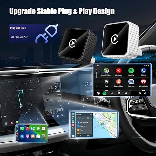 2026 Wireless CarPlay & Android Auto Adapter for iPhone & Android, 2-in-1 Mini Metal Dongle, Plug & Play Auto-Connect, Zero Latency Wireless Car Adapter for OEM Wired Radios (Slive) - color: Slive