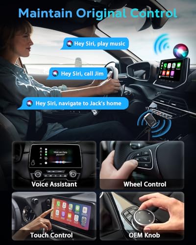 for CarPlay Wireless Adapter for Apple iPhone & Cars with Built-in CarPlay - color: Black