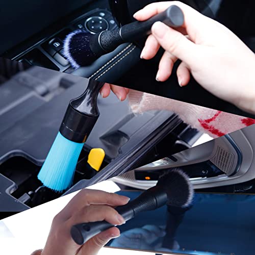 AntBooBoo 3 Pack Ultra-Soft Detailing Brush Set, Comfortable Grip and Scratch-Free Cleaning for Exterior, Interior Panels, Emblems, Badges, Gauge Cluster, Infotainment Screen