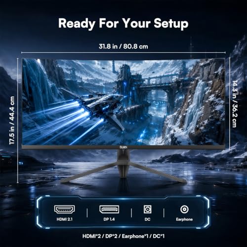 34 Inch Ultrawide Curved Gaming Monitor, 240Hz, UWQHD(3440 x1440) | 1500R, 21:9 VA Panel, 1ms, 127% sRGB, HDR10, FreeSync, HDMI, DisplayPort, VESA, for Work, Business - size: 34 inch