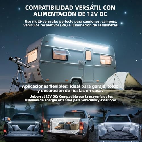 Truck Bed Lights - 3PCS 60" 270 LED Bed Light Strip Kit, Waterproof with On/Off Switch & Splitter, 6000K Cool White LED Lights for Pickup Truck, SUV, RV, Boat - color: 3PCS truck bed lights (White)