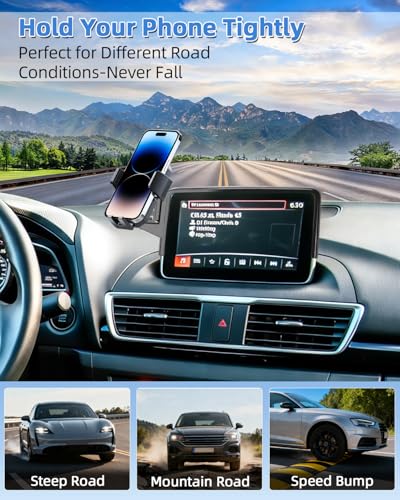 PZK Car Phone Mount for Mazda CX-3 2016-2021/Mazda 3 2014-2016/ MX-5 Miata - color: Auto Lock, size: MX-5 Miata 2016-2023 /CX-3 2016-2021/3 2014-2016