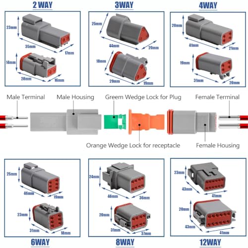 482Pcs DT Deutsch Connector Kit 2 3 4Pin Automotive Waterproof Set