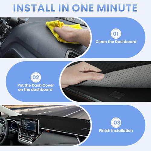 Sunsdrew Dash Cover for 2019-2026 Toyota Corolla Dashboard Cover Mat - size: 19+Toyota Corolla Dash Cover
