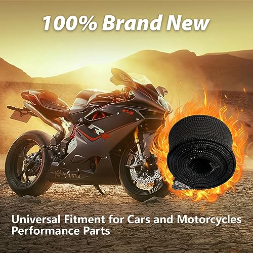 Fiberglass Heat Shield Sleeve Adjustable Hose Heat Spark Plug Wire High Temp(5 Feet-0.75''Inch/20MM) For Exhaust Insulation Thermal Wrap Roll Car Brake Line Cable Protection Tape Black - size: 3/4''X 5'