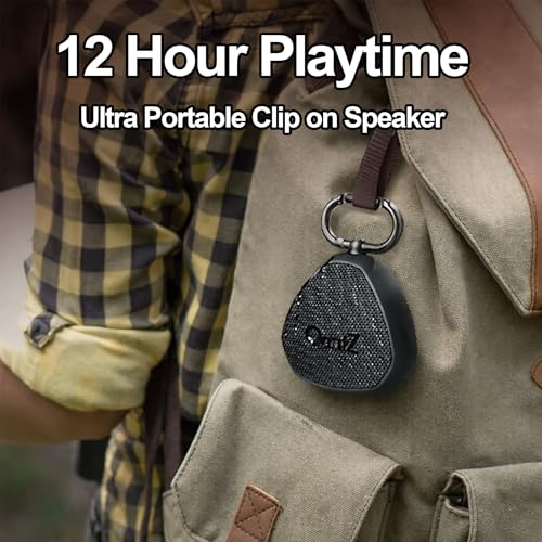 OontZ Angle Clip Portable Bluetooth Speaker, 5W, 12-Hour Playtime, IPX7 - color: Black-Clip