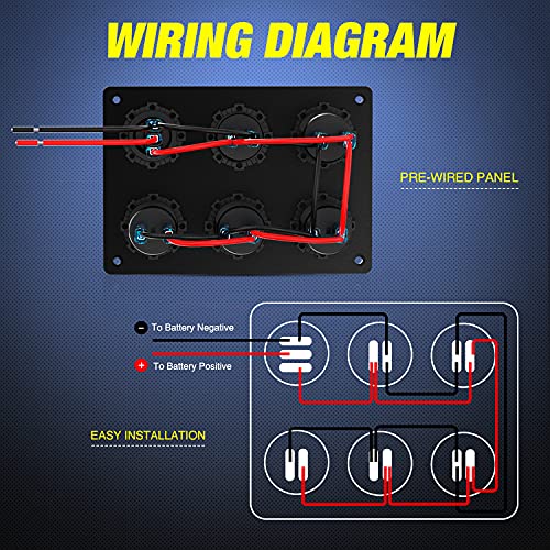 Nilight 6 in 1 Charger Socket Accessory Power Outlet Panel 12V 24VDC - color: Cigarette Socket Panel