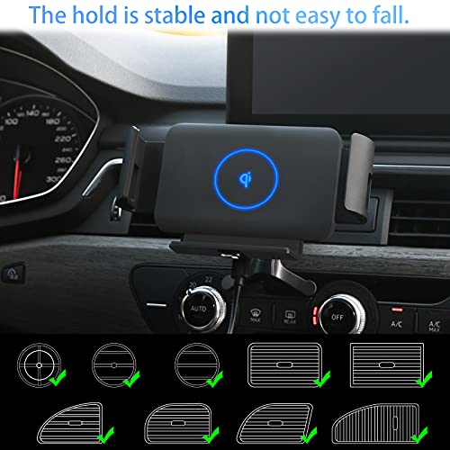 Wireless Car Charger Mount Compatible with Galaxy S25 Ultra/S25+/S25/S24/S23/S22 Series, Car Phone Wireless Charger for iPhone 17/Air/16/15/14/13/12 Series, Auto Clamp Air Vent Car Mount