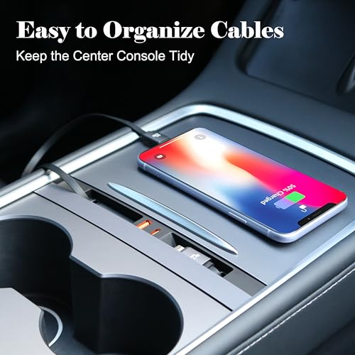 USB Hub Charger for Tesla Model 3 2021-23 & Model Y 2021-24 with Two Cable - color: Model Y 21-24 & Model 3 21-23