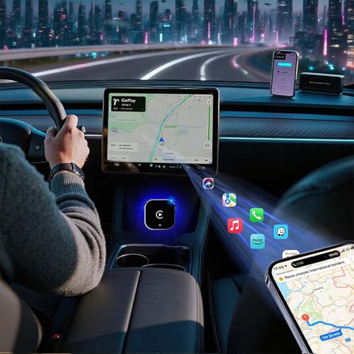Wireless CarPlay Adapter for Apple iPhone & Android, 2-in-1