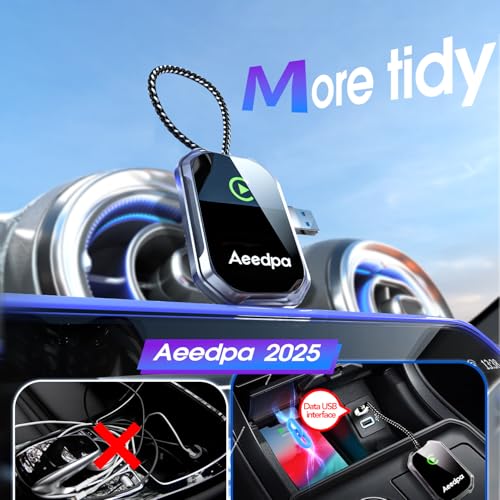 Wireless CarPlay Adapter for Apple iPhone,2025 Upgrade, Convert Wired to Wireless CarPlay Dongle for Factory CarPlay, Plug & Play for Cars/Trucks 2015+, Bluetooth 5.3, iOS 10+ - style: for Apple iPhone