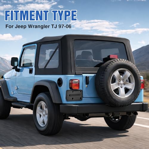 Nilight Rear License Plate Bracket for TJ 1997-2006 Replace #55174994 - color: Jeep Wrangler TJ 1997-2006