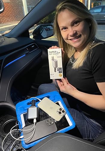 Ulti Charge iPhone Car Charger USB C Fast Charge Retractable 120W 4-Port - size: Retractable Lightning & USBC