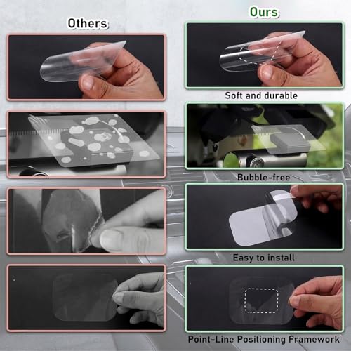 6 Pcs Dashcam Electrostatic Stickers, Clear Electrostatic Stickers for Dash Cam Sticker, Prevent Scratching and Falling, Easy Removal - color: Transparent