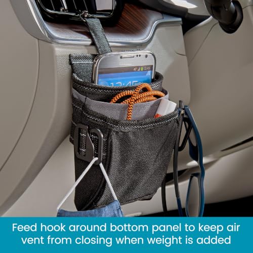 DriverPockets Car Vent Organizer - Hanging Phone Holder and Car Pen Holder - color: Black