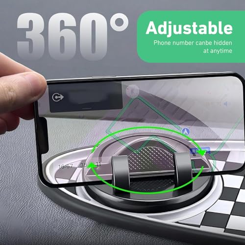 Anti Slip Mat for Car Dashboard, Multifunctional Non-Slip Dashboard Mat with Phone Holder & Temporary Parking Number, Dash Storage Pad for Key Gadget, Universal for Most Cars (Black)
