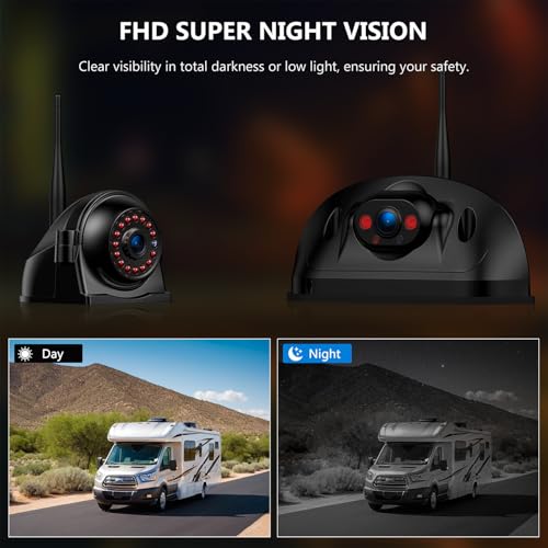 3 Wireless RV Backup Cameras System for Furrion Pre-Wired RVs Trailer - size: 7 inch - 3 Cam