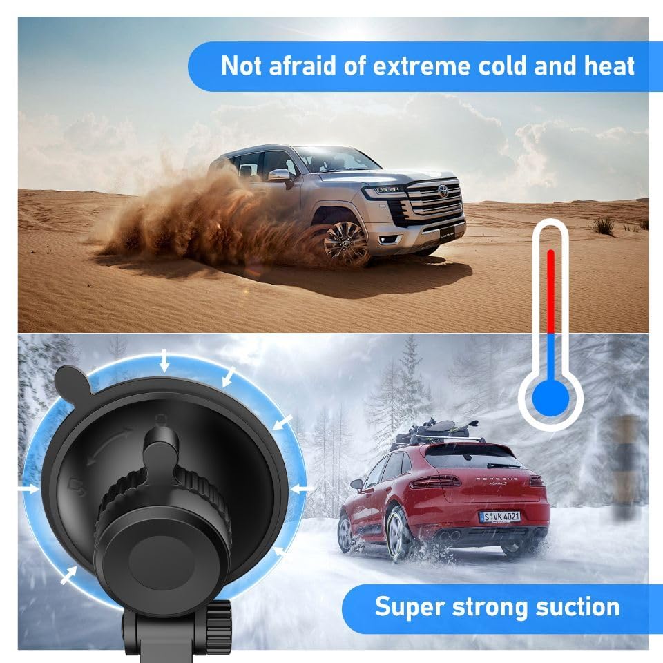 Dash Cam Mount, Suction Cup Mount, Windshield Suction Cup Mounting Bracket, Suitable for R2-4K and R2-4K PRO Dash Cam Models
