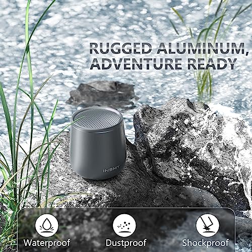 INSMY Small Bluetooth Speaker, Waterproof Mini Portable Wireless Speakers - color: Gray