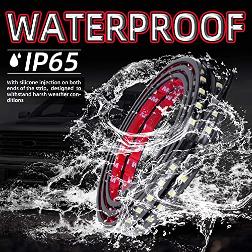 LED Truck Bed Light Kit 3PCS 60inch, Flexible Strip with Switch - color: White 3PCS