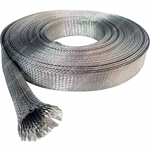 Electriduct 1/8" Tinned Copper Metal Braid Sleeving Flexible EMI RFI Shielding Wire Mesh (0.08" Diameter) - 250 Feet - size: 0.125 Inch (0.08" Dia) | 250 Feet