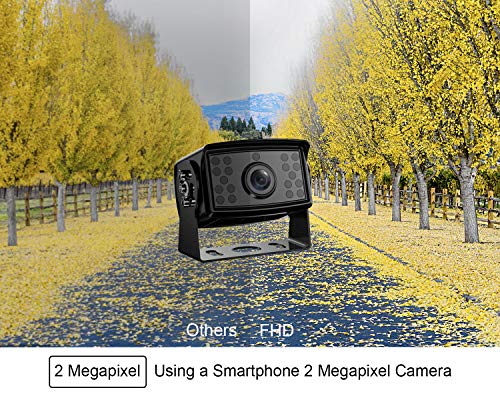 Fookoo 7" HD 1080P Wired Dual Backup Camera: 7" Dual Split Screen Monitor - color: Coal Black, size: 7 inches 2-camera