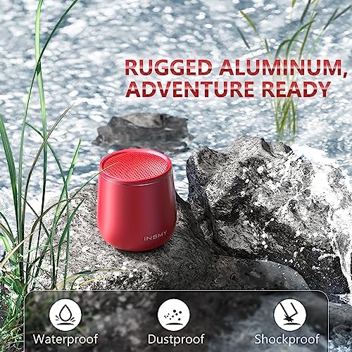 INSMY Small Bluetooth Speaker, Waterproof Mini Portable Wireless Speakers - color: 1-Red