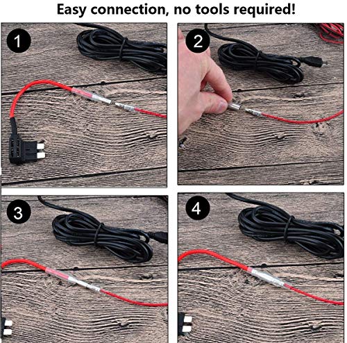 15ft Car Dash Cam Hardwire Kits,DC 5.5mm Head Charge Cable Tools w. Mini(ACS)/LP Mini(ACN)/ATO(ATC or ACU)/Micro2(ACZ) Fuse for NuCam WR & Galaxy Projector etc - size: DC 5.5mm