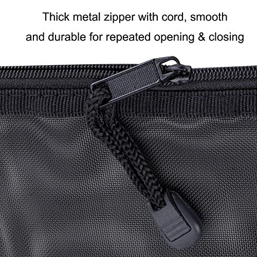 HRX Package 6pcs Mesh Makeup Bags for Travel, 2 Sizes A5 A6 (Black) - color: Black, size: A5, A6