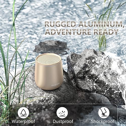 INSMY Small Bluetooth Speaker, Waterproof Mini Portable Wireless Speakers - color: Gold