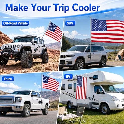 Electric Suction Cup Flag Mount Holder for Car, RV, Truck, Trailer, Boat.