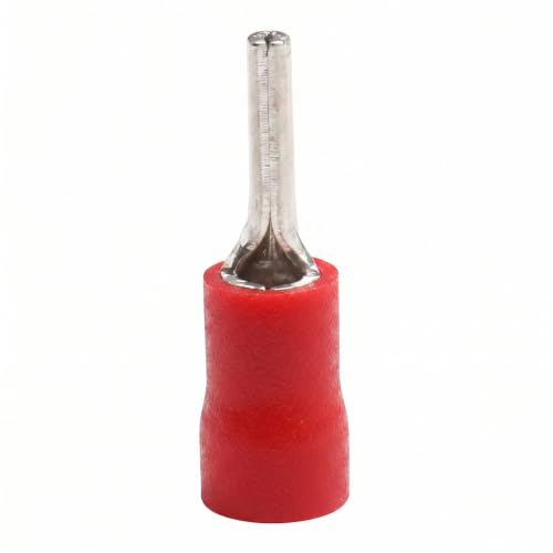BAOMIAN 100-Pack 22-16 AWG Wire Pin Connectors, Red Insulated Terminals - size: 22-16 AWG