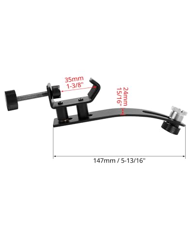 QWORK Drum Microphone Shockproof Clip, 3 Pcs Metal Mic Set Clamp, Adjustable C-Clamp Rim Mount, for 3/8"-16 and 5/8"-27 threaded stands