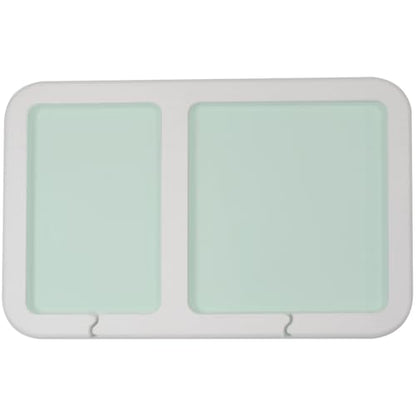 2-Pocket Dashboard Organization Pad for Boats, Peel and Stick Double Compartment Foam Dash Pad for keys, fishing tools, smartphones, pump out tokens (White + Seafoam) - color: White + Seafoam