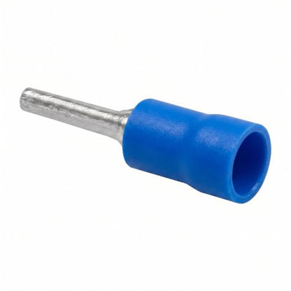 BAOMIAN 100-Pack 16-14 AWG Wire Pin Connectors, Blue Insulated Terminals - size: 16-14 AWG