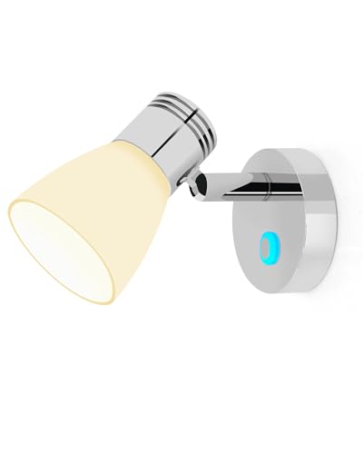 12V RV Reading Light Boat Wall Sconce, Touch Dimmer Lamp for Camper Van - color: Polished Finish