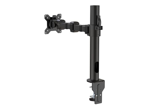 Amazon Basics Single Computer Monitor Stand with Cable Management, Height Adjustable VESA Desk Arm Mount, Fully Adjustable Tilt and Rotation, Steel, Black, Fits 13-30" Screens - size: 30 inches