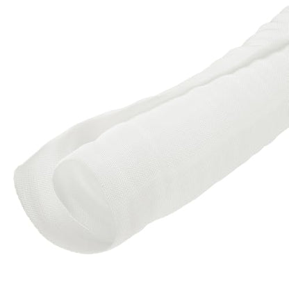 MECCANIXITY Braided Wire Loom, 10ft(3 m) - 2"(50mm) Wire Split Braided Cable Management Sleeve Automotive Woven Mesh Split Loom Tubing for Multi-Cable Management, White - color: White, size: 10ft(3 m) - 2"(50mm)