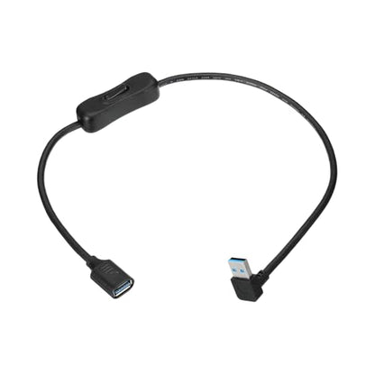 MECCANIXITY USB 3.0 Switch Extension Cable, USB A Male to Female Cord with On/Off Switch Support Data and Power for PC, TV, LED Strips, Laptops, Fan, Car (39.37"/1m, Up Angle)
