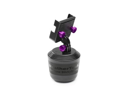 WeatherTech CupFone Two View – Adjustable, Universal Cup Holder Phone Mount Car & Truck Accessory – Best Design for iPhone & Smartphone Charging – Violet Metal Knobs - color: Violet