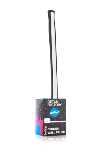 Detail Factory - Fender Well Brush - Ergonomic ProGrip Handle, Stiff Synthetic Bristles, Ergonomic Design, Clean Your Wheel Wells with Ease - Black Ice - color: Black Ice
