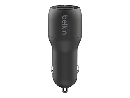 Belkin 24 Watt Dual USB Car Charger - 2 12W USB A Ports with USB-C Cable for Fast Charging Apple iPhone 14, 14 Pro, 14 Pro Max, iPhone 13, Samsung Galaxy, AirPods & More - USB-C Charger - size: 24W, style: Includes USB-C Cable