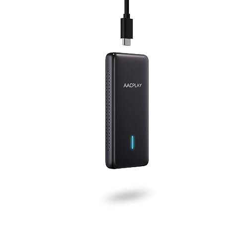 AACPLAY Wireless Android Auto Car Adapter Converts Wired Android Auto to Wireless, Android Auto Dongle Wireless for AA Smarphone, USB Type-A or Type-C Plug-in - color: Black