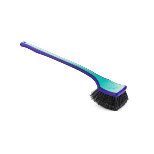 Detail Factory - Fender Well Brush - Ergonomic ProGrip Handle, Stiff Synthetic Bristles, Ergonomic Design, Clean Your Wheel Wells with Ease - Vermijl Aqua/Purple - color: Vermijl Aqua/Purple