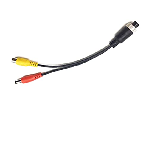 20cm/7.88" 4 Pin Female Aviation RCA Female and DC Male Connector Cable, RCA AV + DC to M12 4 Pin Extension Cable, for Car Camera, Power Cable for Car Camera - (1 Pcs) - size: 4-pin Female to RCA Female and DC Male