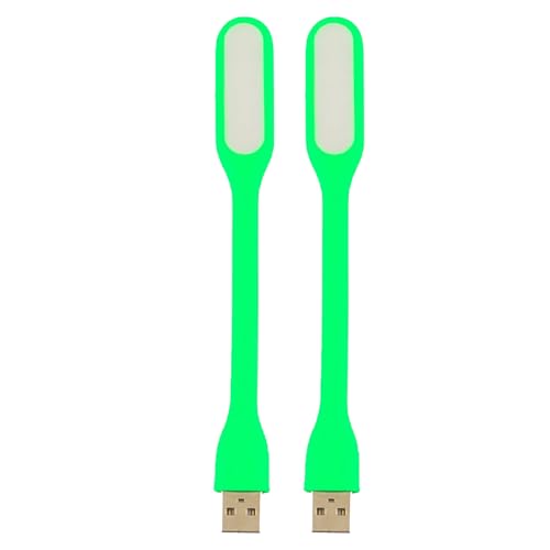 Mini Flexible Light, Portable USB Led Reading Night Lamp for PC Laptop Computer Notebook Power Bank - 2 Pack (Green) - color: Green