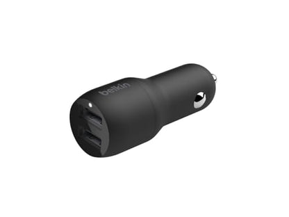 Belkin 24-Watt Dual USB Car Charger - 2 12W USB-A Ports with Lightning Cable - Fast Charging for Apple iPhone, Samsung Galaxy, AirPods, & More - USB-C Charger - size: 24W, style: Includes Lightning Cable