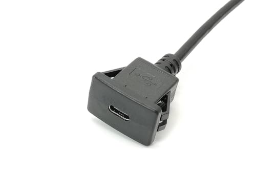 USB Male to Female AUX Flush Panel Mount Extension Cable 1 Meters for Car Truck Boat Motorcycle Dashboard (USB Type C Female)