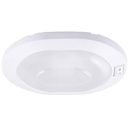 Facon 12V RV Ceiling Light with On&Off Switch, Oval Pancake Dome Light, RV Interior Light Fixture for RV Motorhomes Camper Caravan Trailer Boat